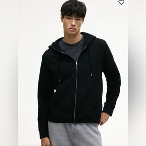 H&M regular fit full zip cotton blend black hoodie- size M